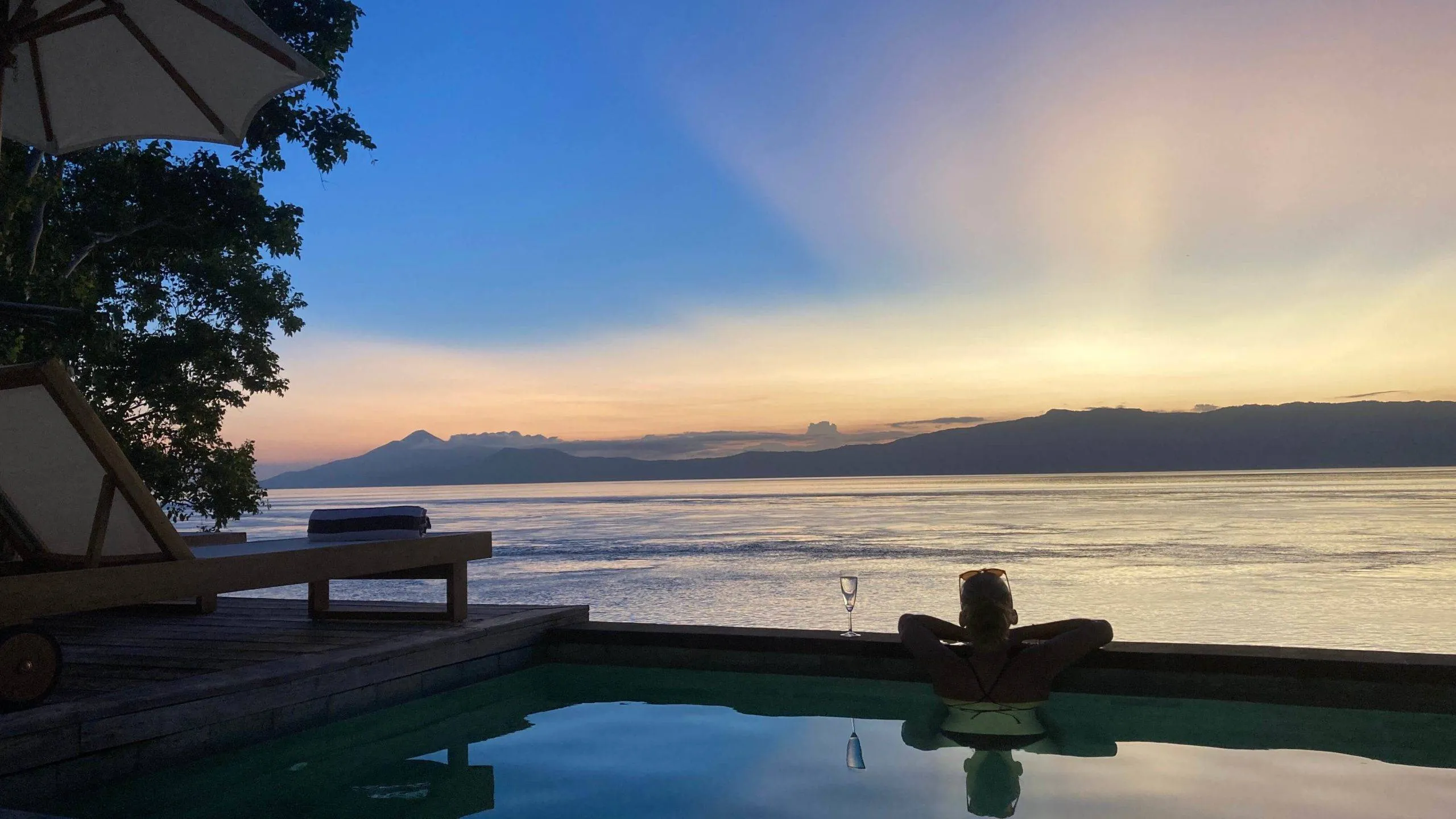 Sunset view from Cliff Villa