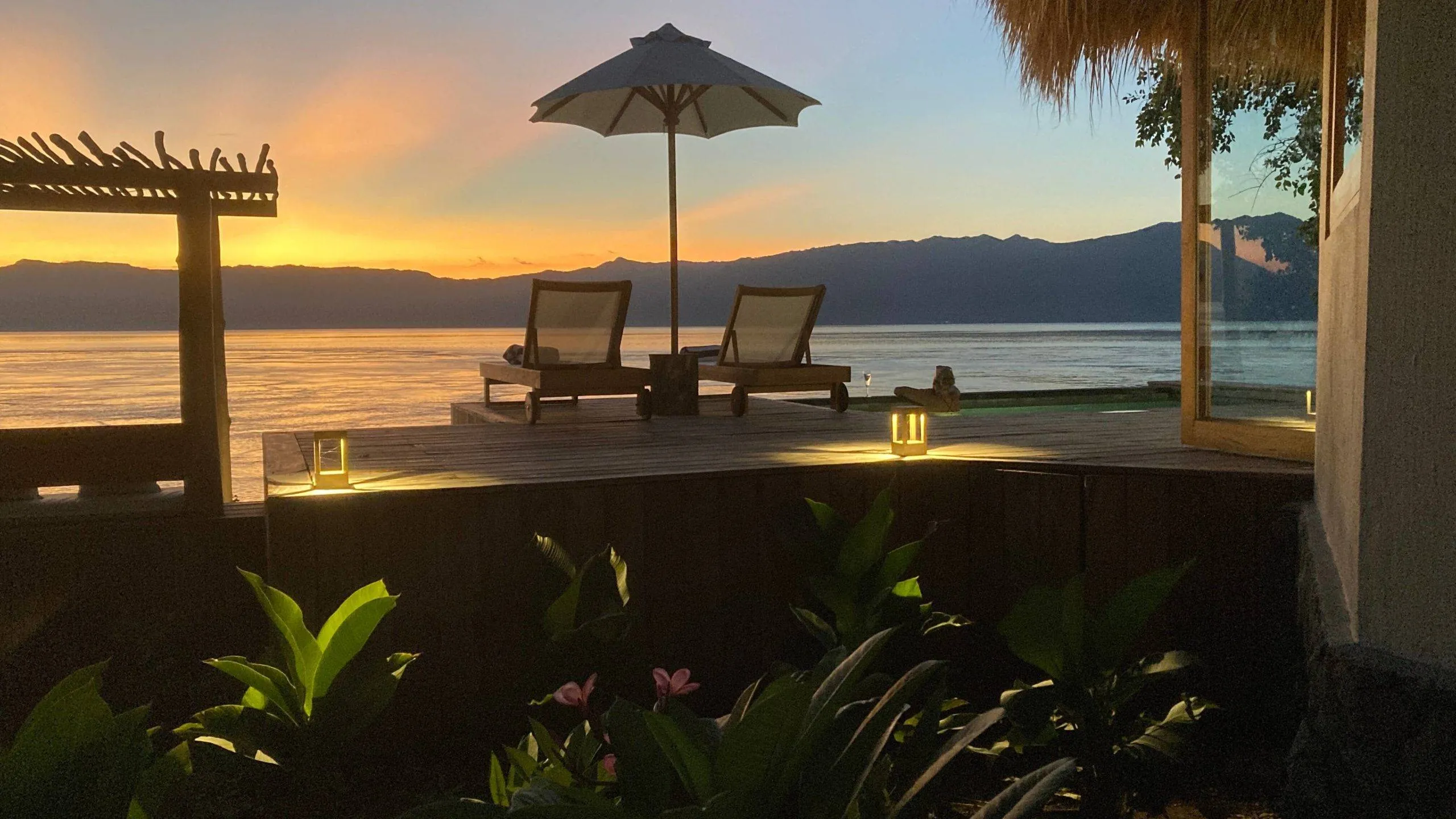 Sunset view from Cliff Villa